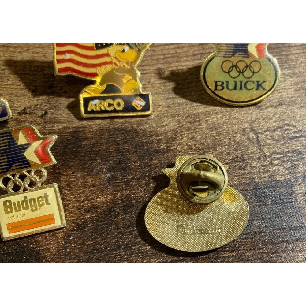 1984 LA OLYMPICS Vintage Auto Industry USA Lapel Hat Pins Lot Of 5 Collector